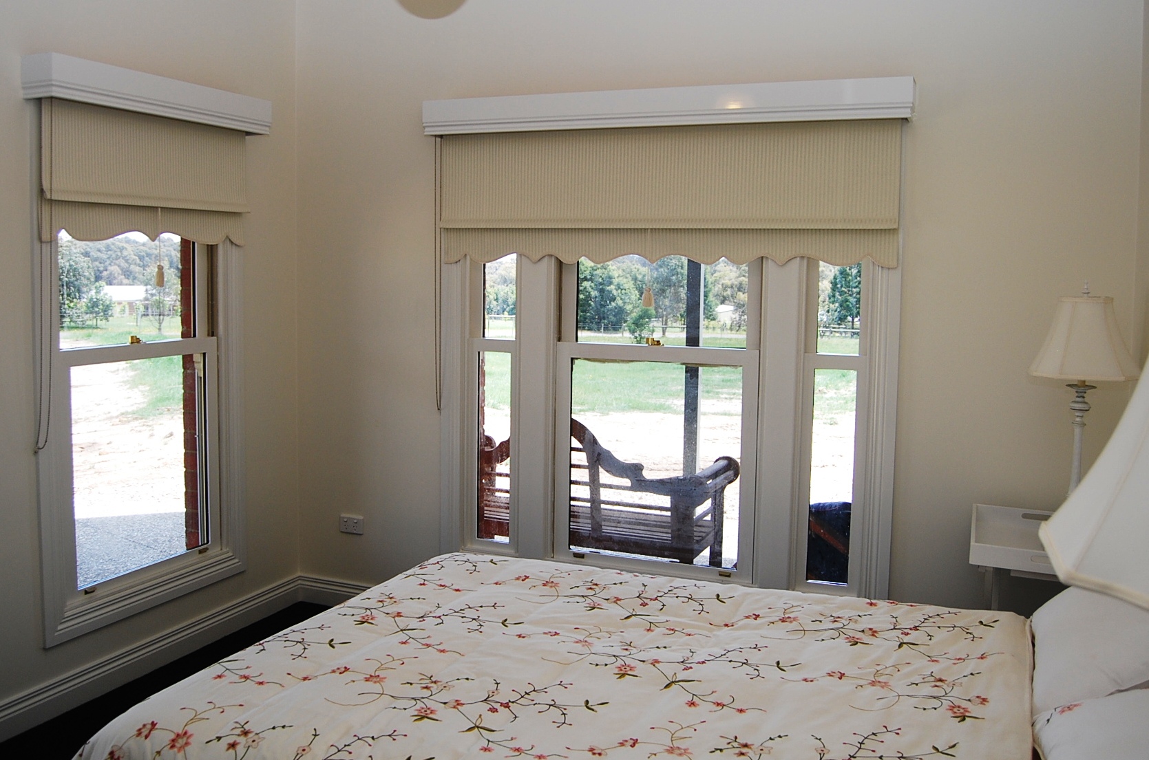 Timber Pelmet with Traditional Roller Blinds.JPG